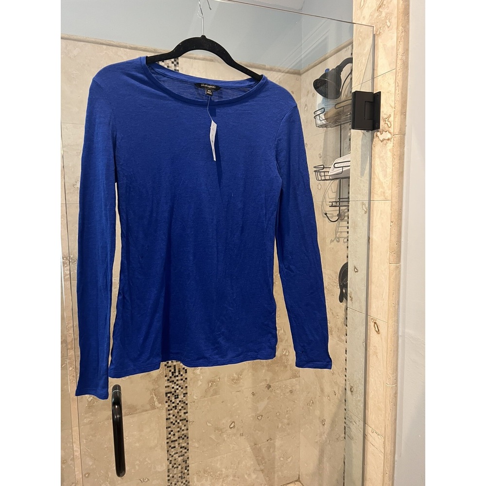 Banana Republic Timeless Long Sleeve T-Shirt Royal Blue XS NWT